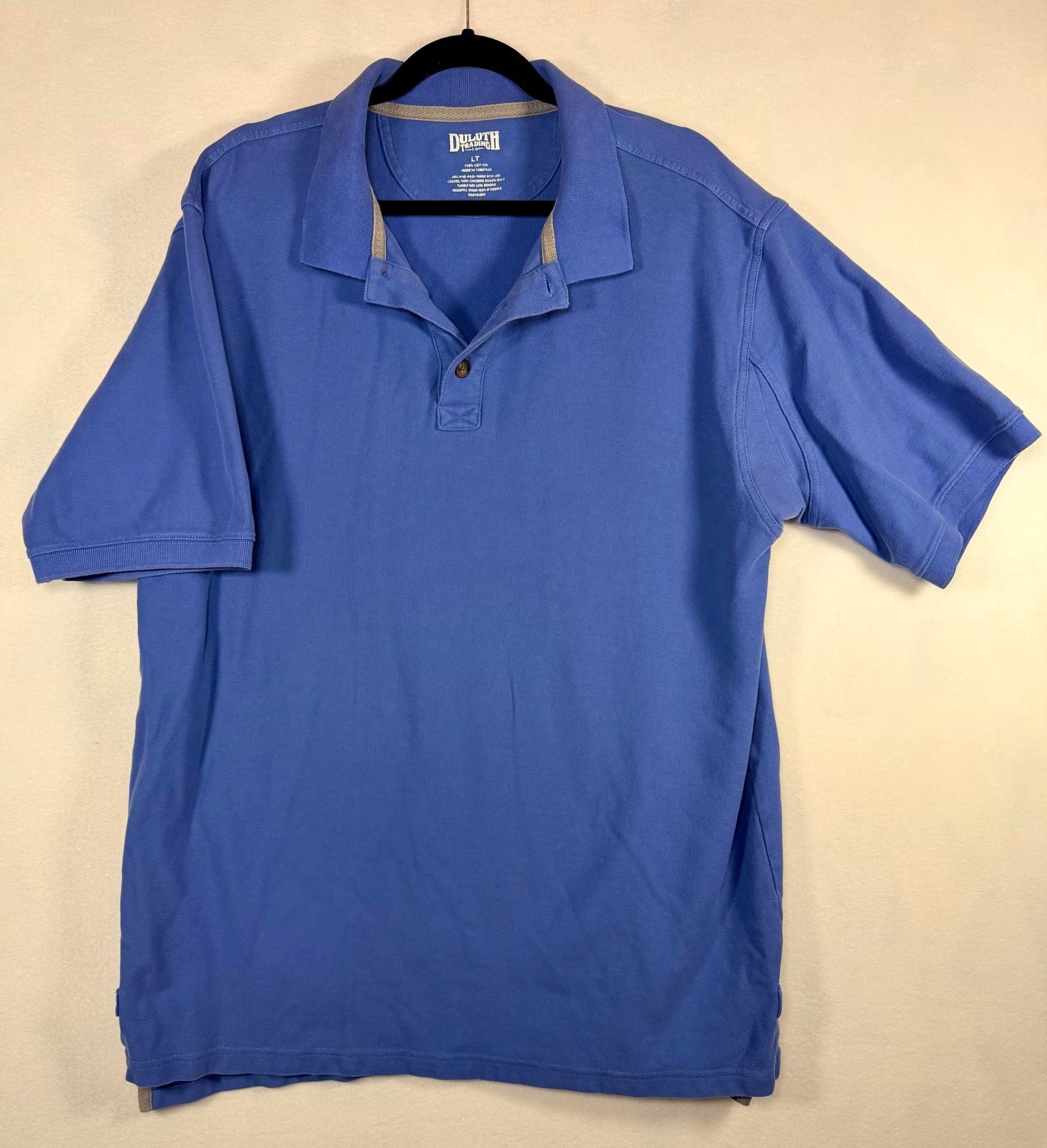 Duluth Trading Co. Men’s Polo Shirt, Large Tall, Sea Blue, 100% Cotton Short Sleeve 2