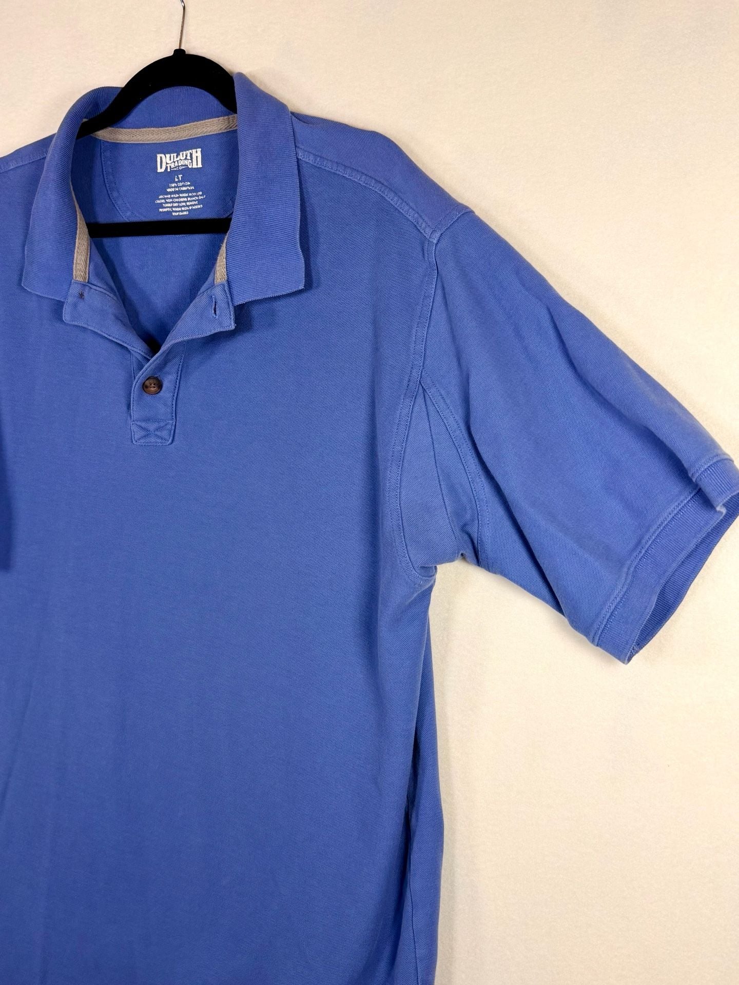 Duluth Trading Co. Men’s Polo Shirt, Large Tall, Sea Blue, 100% Cotton Short Sleeve 3