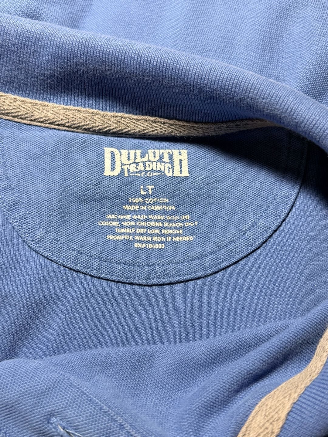 Duluth Trading Co. Men’s Polo Shirt, Large Tall, Sea Blue, 100% Cotton Short Sleeve 7