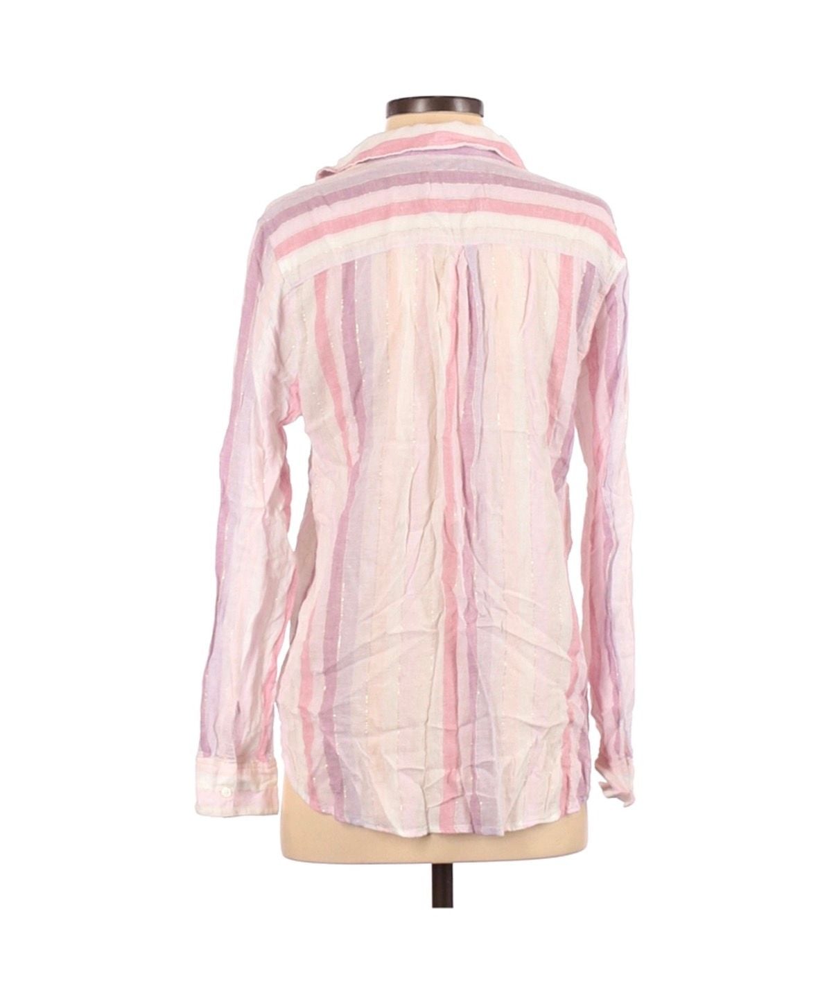 RAILS Charli, sahara stripe, button-up shirt, size Small linen pink women’s 3