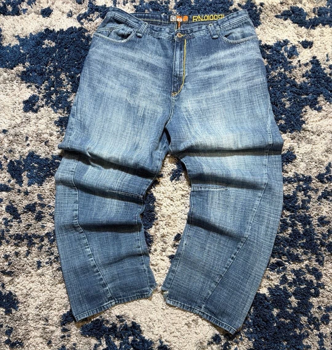 Akademiks Jeans Size 40 Blue Denim Y2K Patches Baggy 3