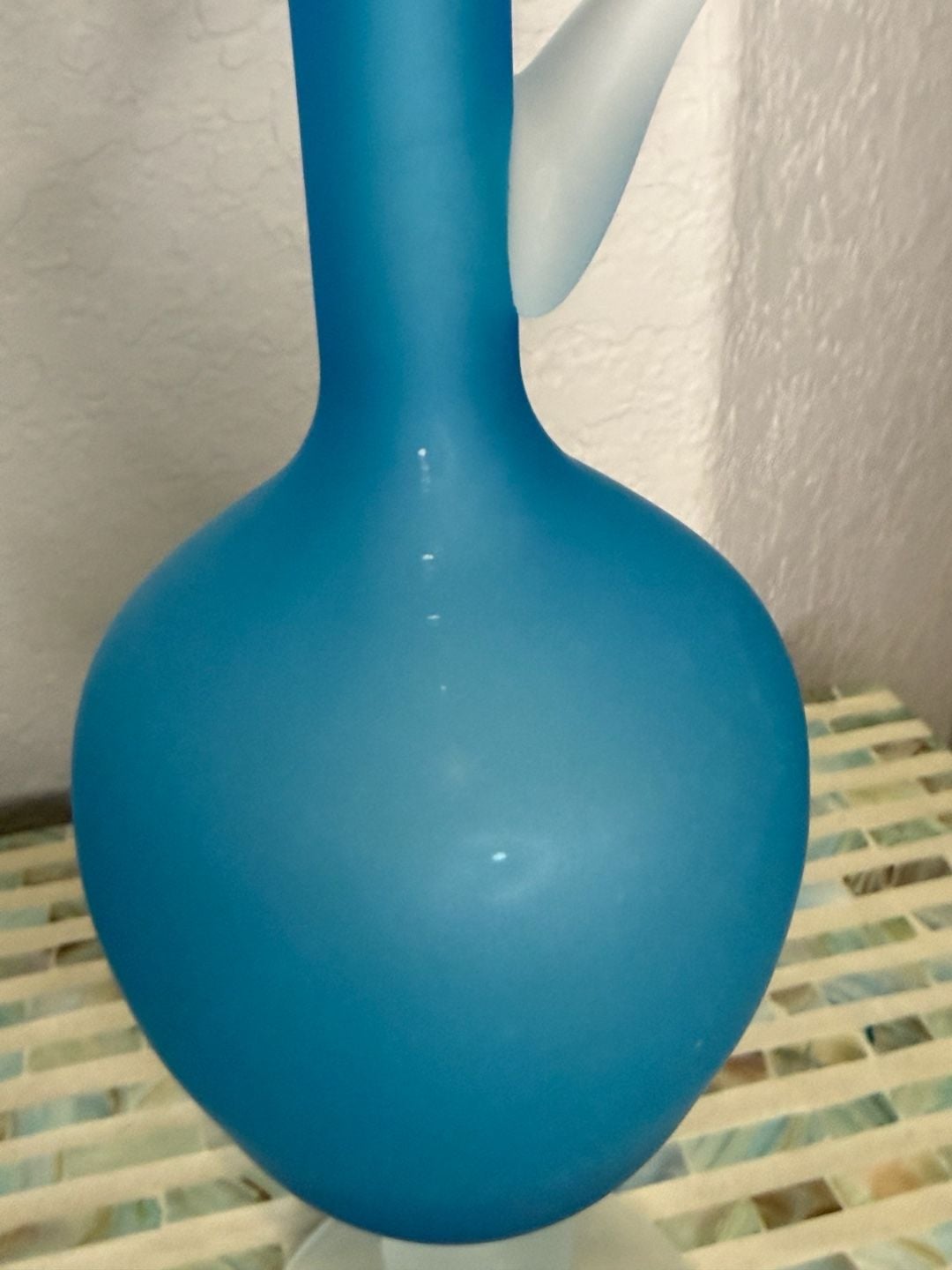 Empoli Frosted Blue Glass Decanter and Stemware Set 4