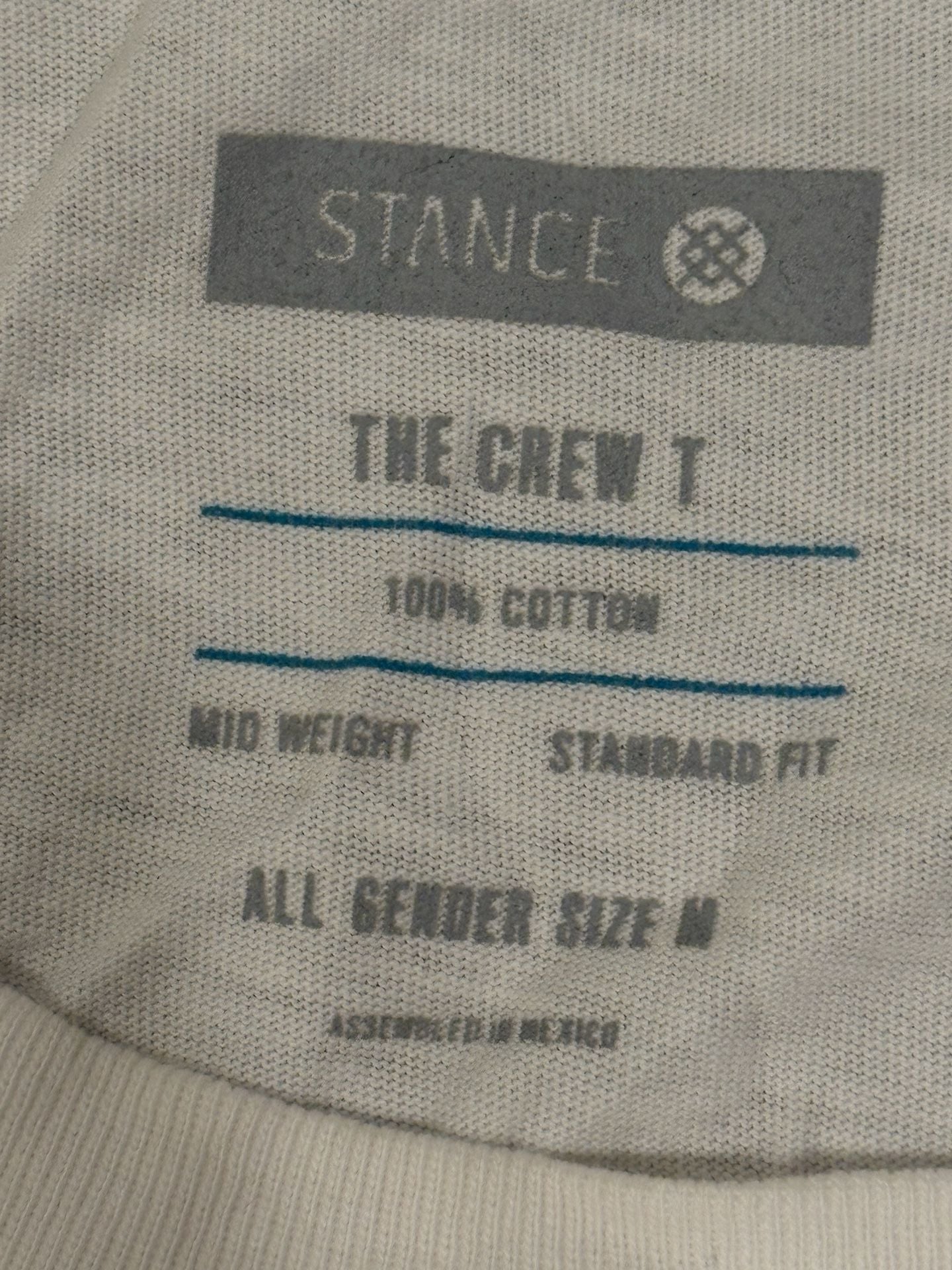 Stance The Crew T Size M White Cotton T-Shirt 4