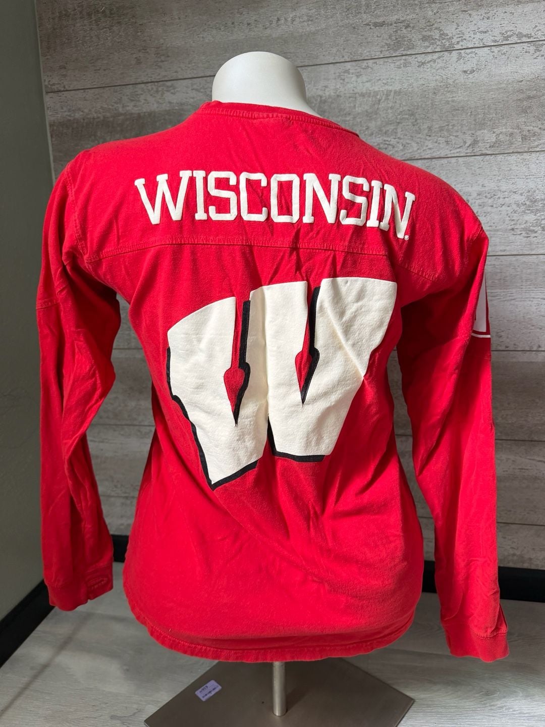 Three Square Wisconsin Badgers Long Sleeve Shirt Size M Red Cotton 4