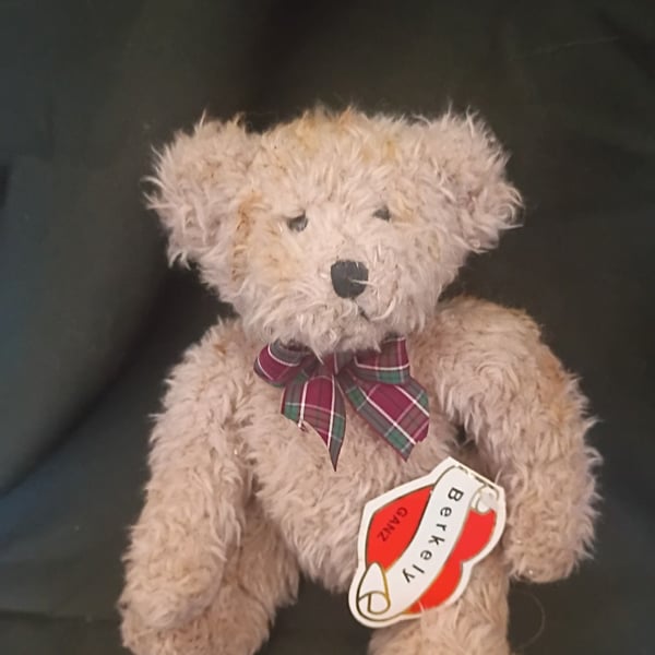 Ganz Berkeley Plush Teddy Bear Stuffed Animal Plaid Bow Vintage