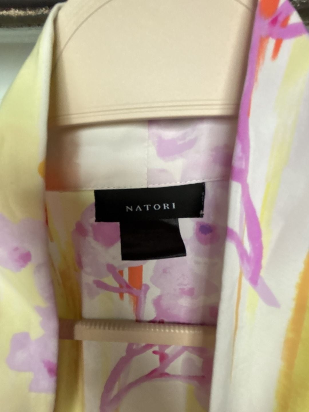 Natori Floral Kimono Robe Size M Multi Color Satin Long 3