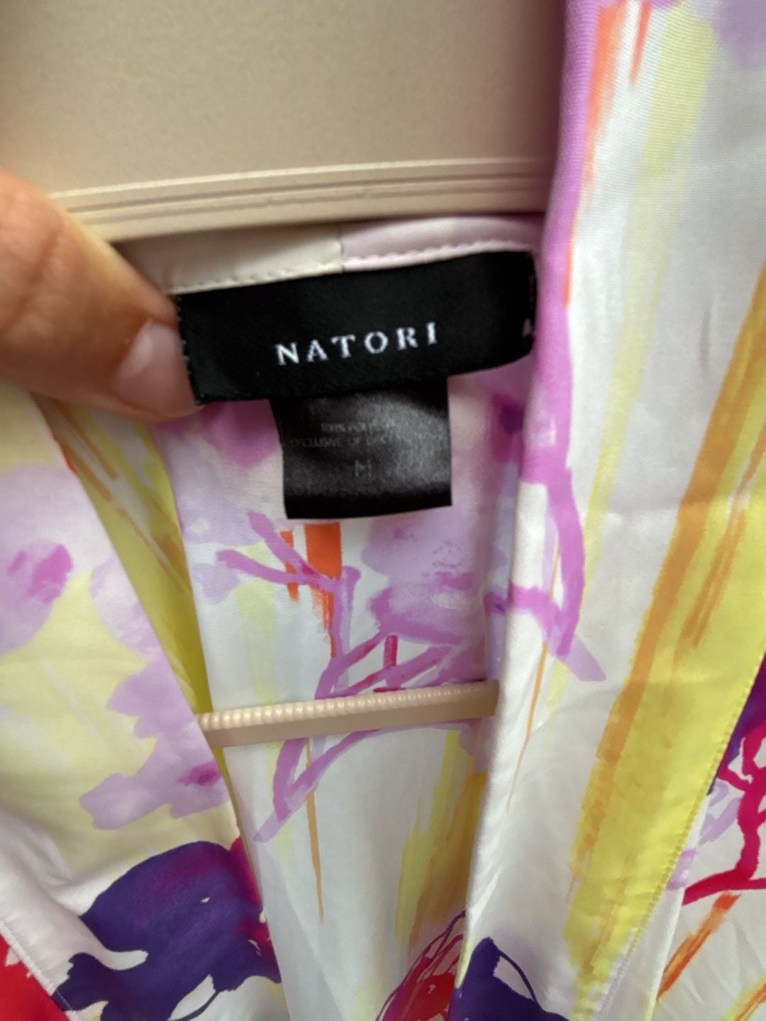 Natori Floral Kimono Robe Size M Multi Color Satin Long 4