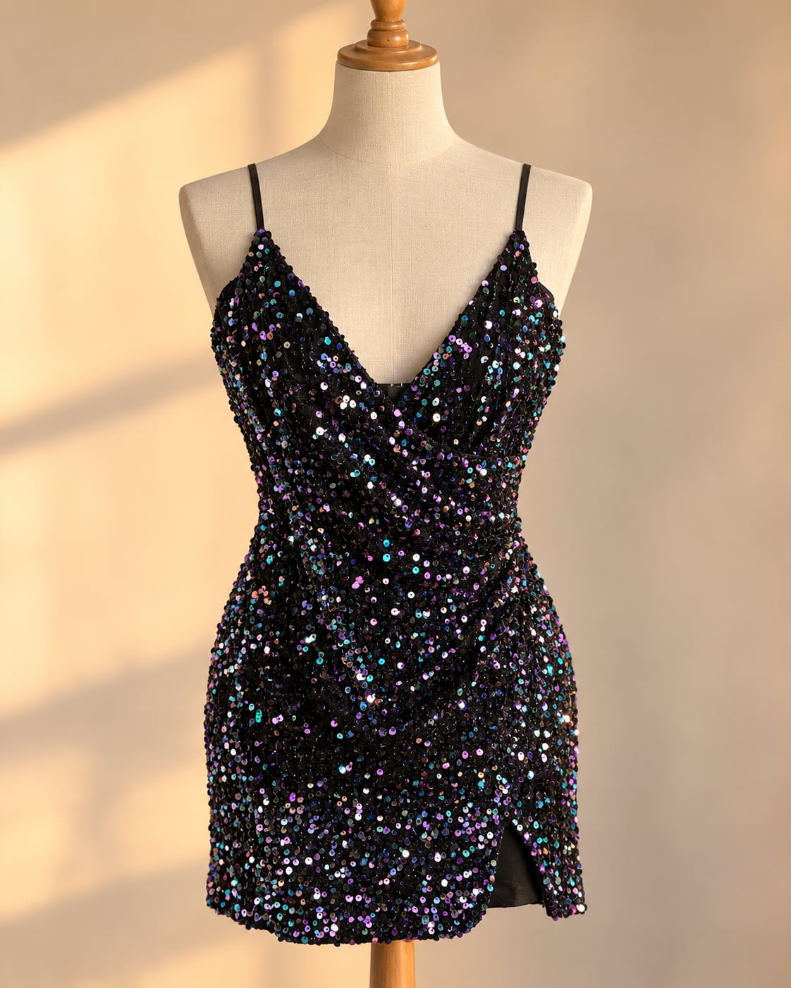 Black Sequin Mini DressHomecoming Formal Cocktail Party Y2K L 2