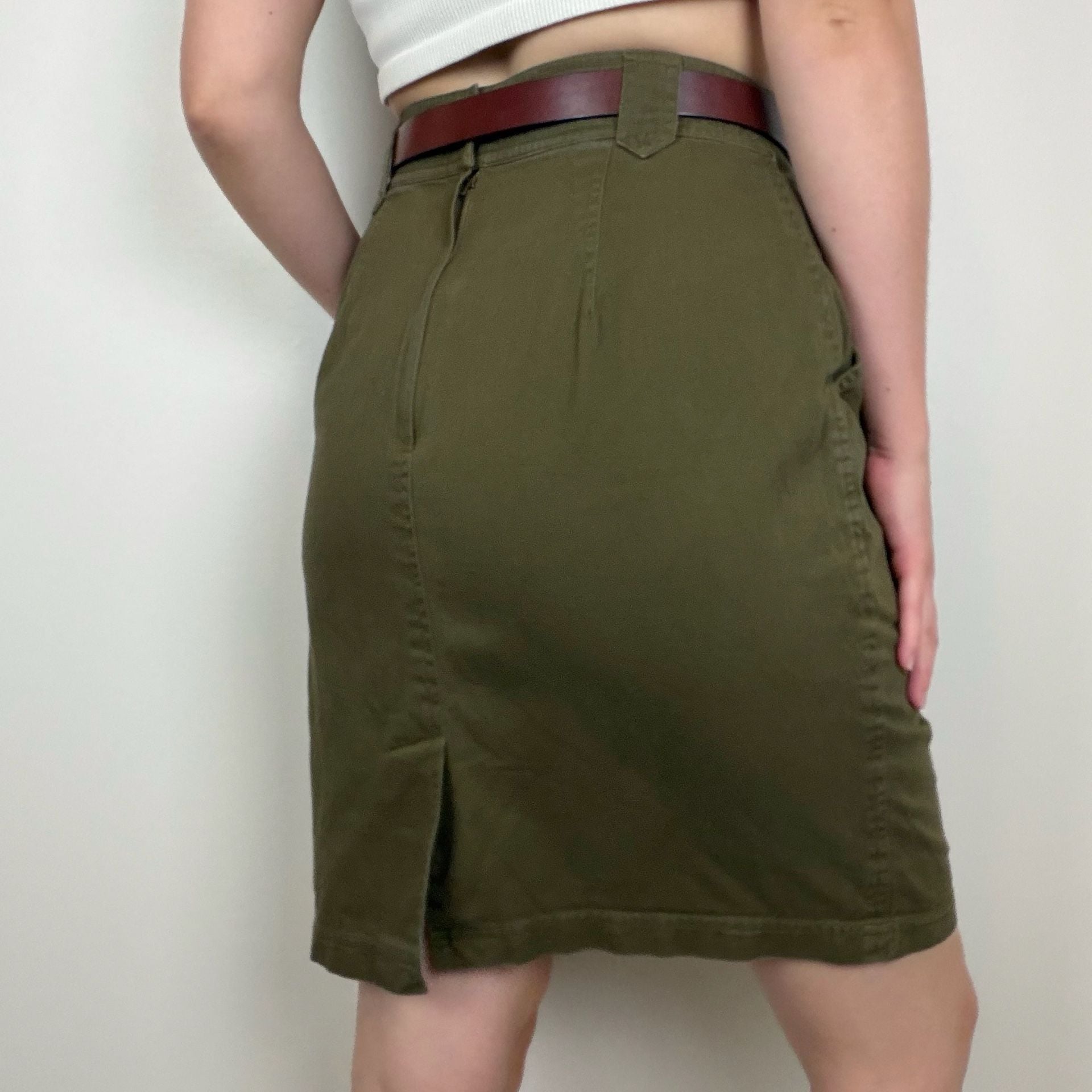 Vintage Olive Green Skirt 4