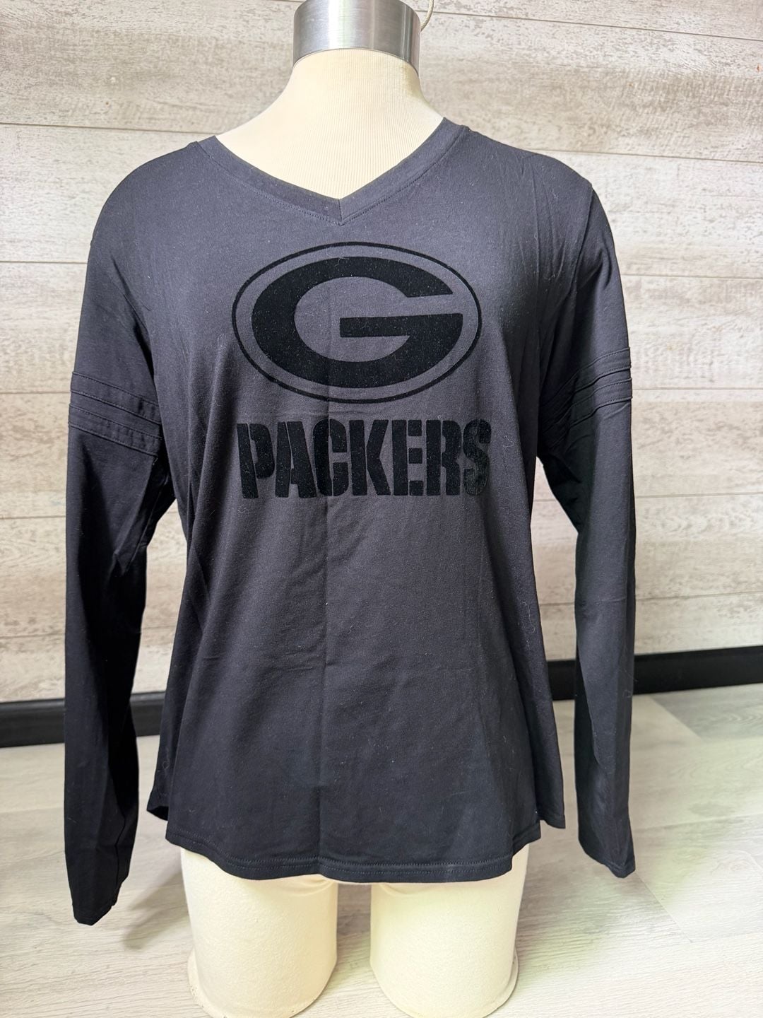 New Era Green Bay Packers Long Sleeve T-Shirt Size L Black NFL 2