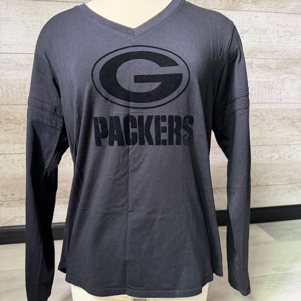New Era Green Bay Packers Long Sleeve T-Shirt Size L Black NFL