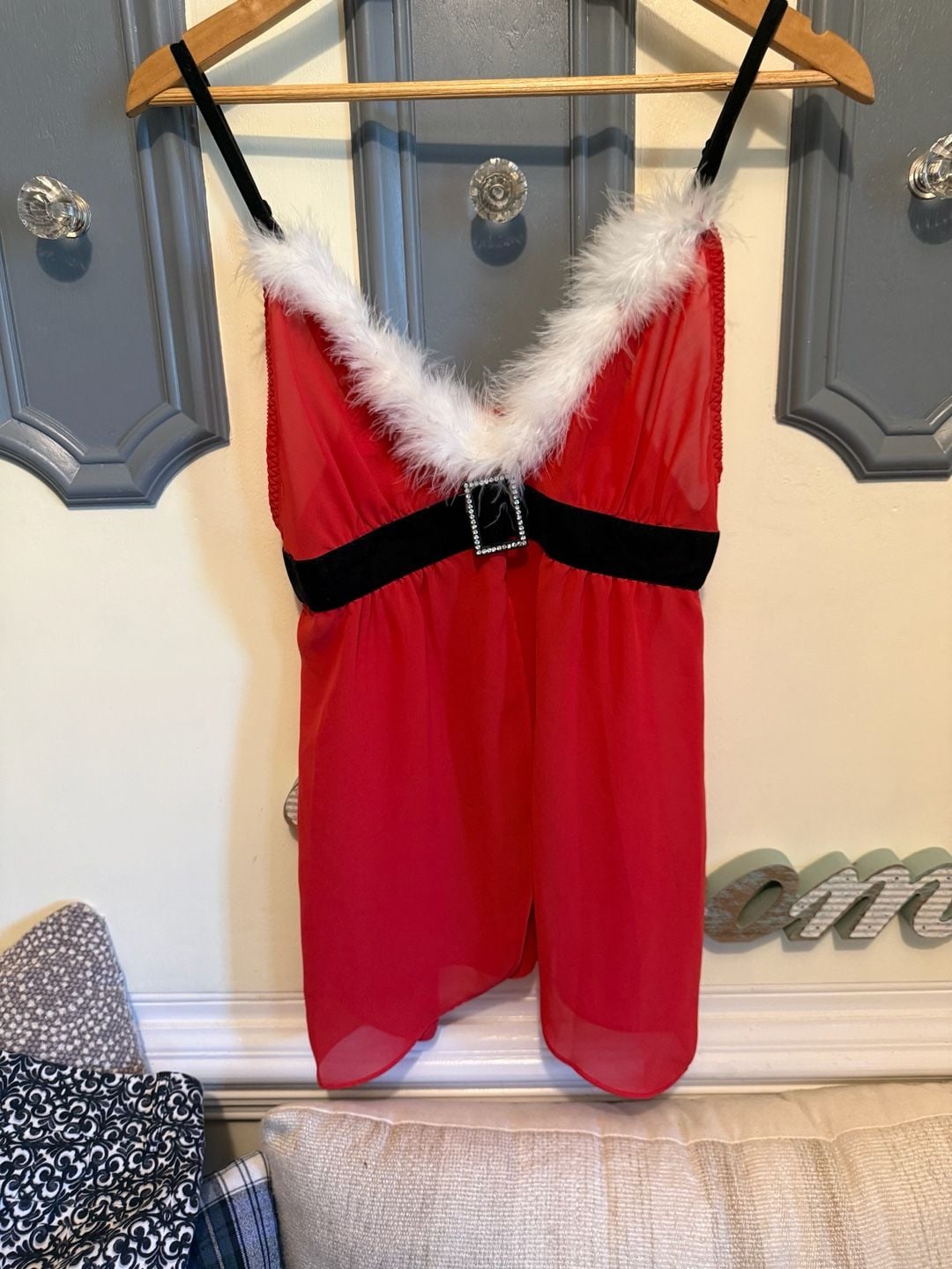 Secret Treasures Santa Babydoll Lingerie Size Medium Red Christmas 2
