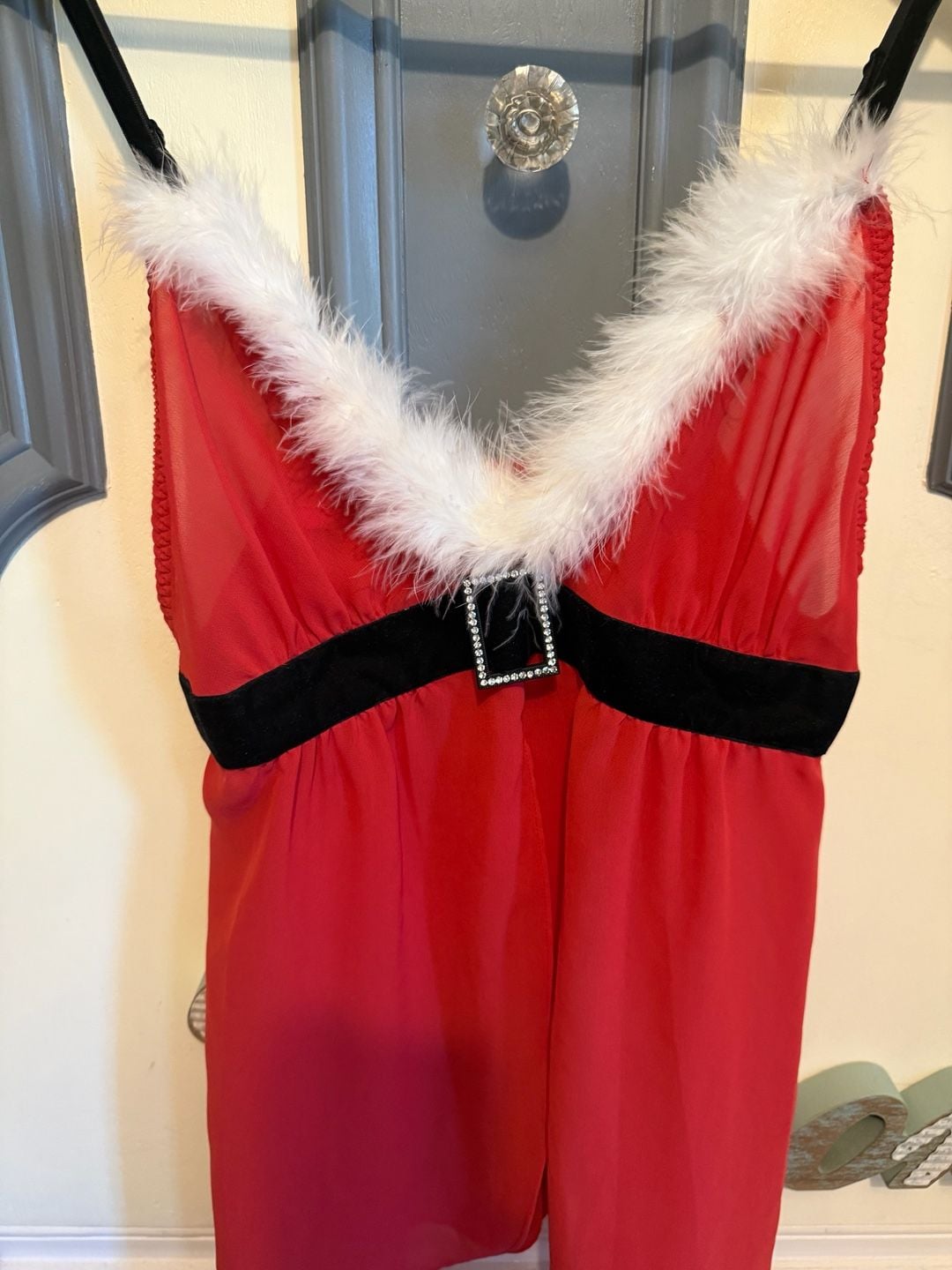 Secret Treasures Santa Babydoll Lingerie Size Medium Red Christmas 3