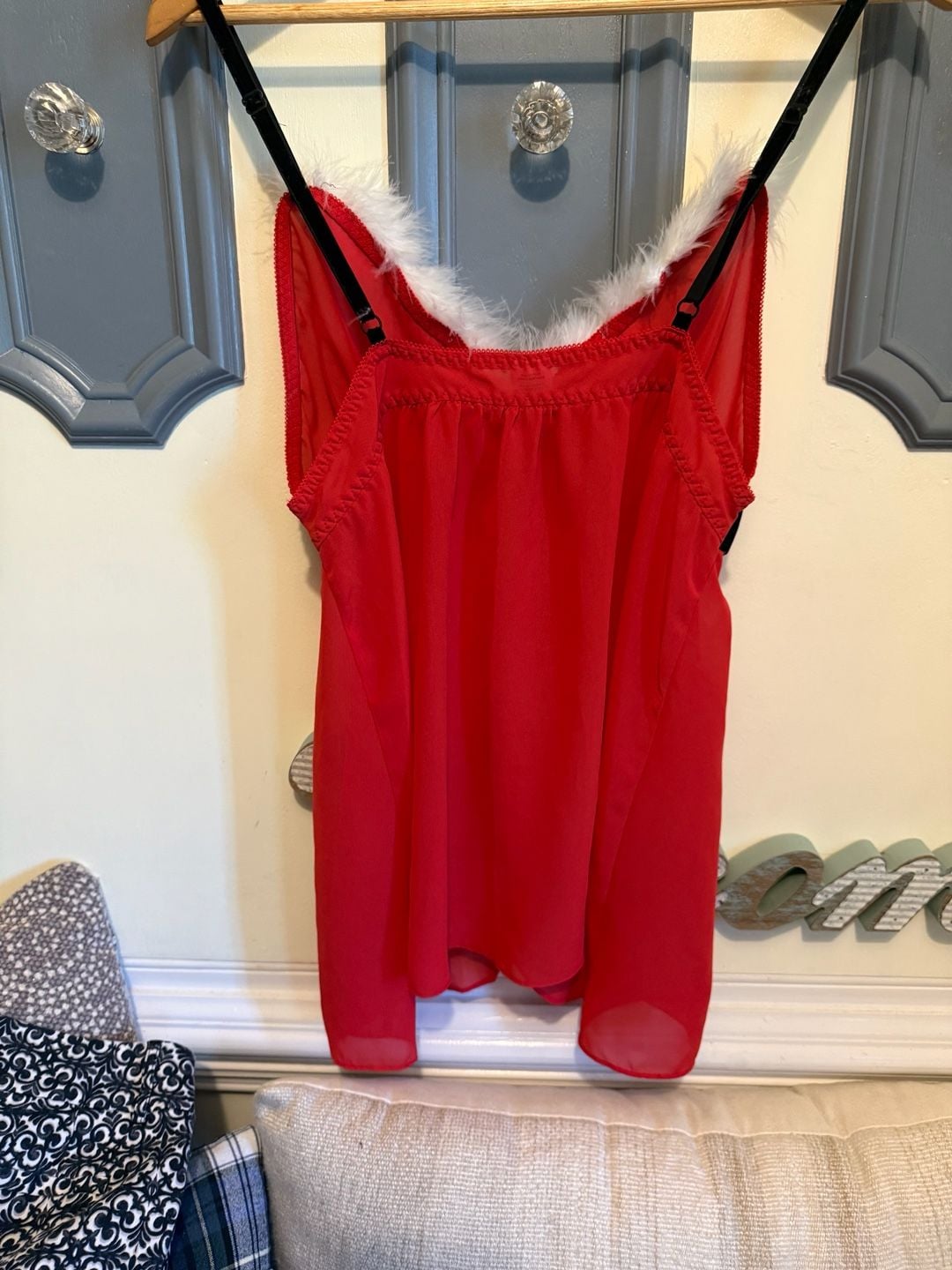 Secret Treasures Santa Babydoll Lingerie Size Medium Red Christmas 5