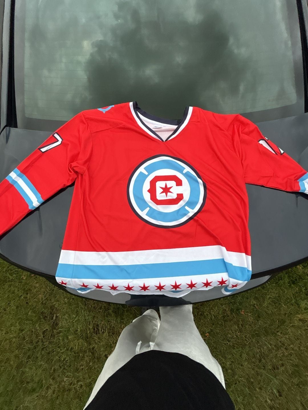The Promotions Dept. Chicago Fire Hockey Jersey Size AXL Red Pullover 2
