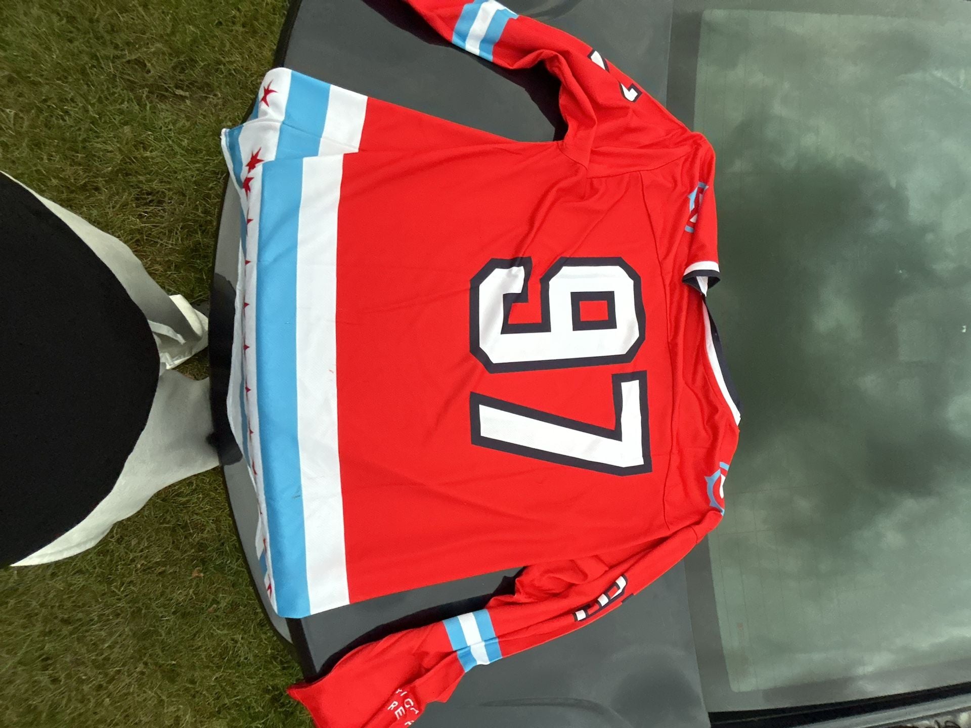 The Promotions Dept. Chicago Fire Hockey Jersey Size AXL Red Pullover 3