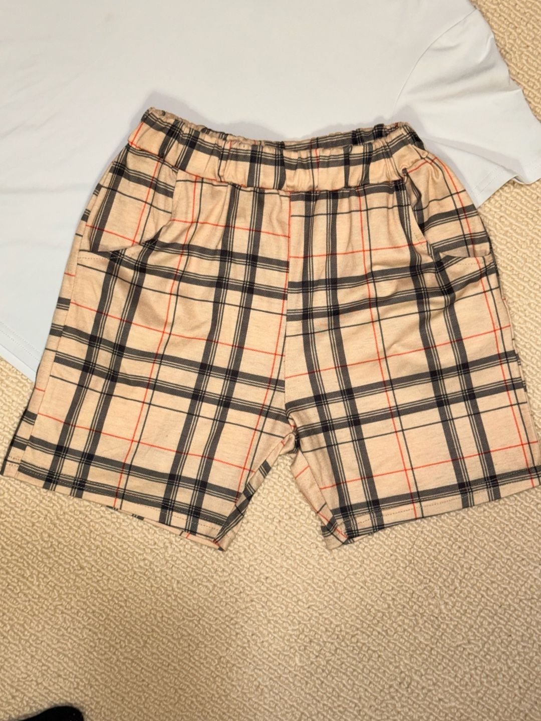 Unbranded Plaid Polo Shirt and Shorts Set 2