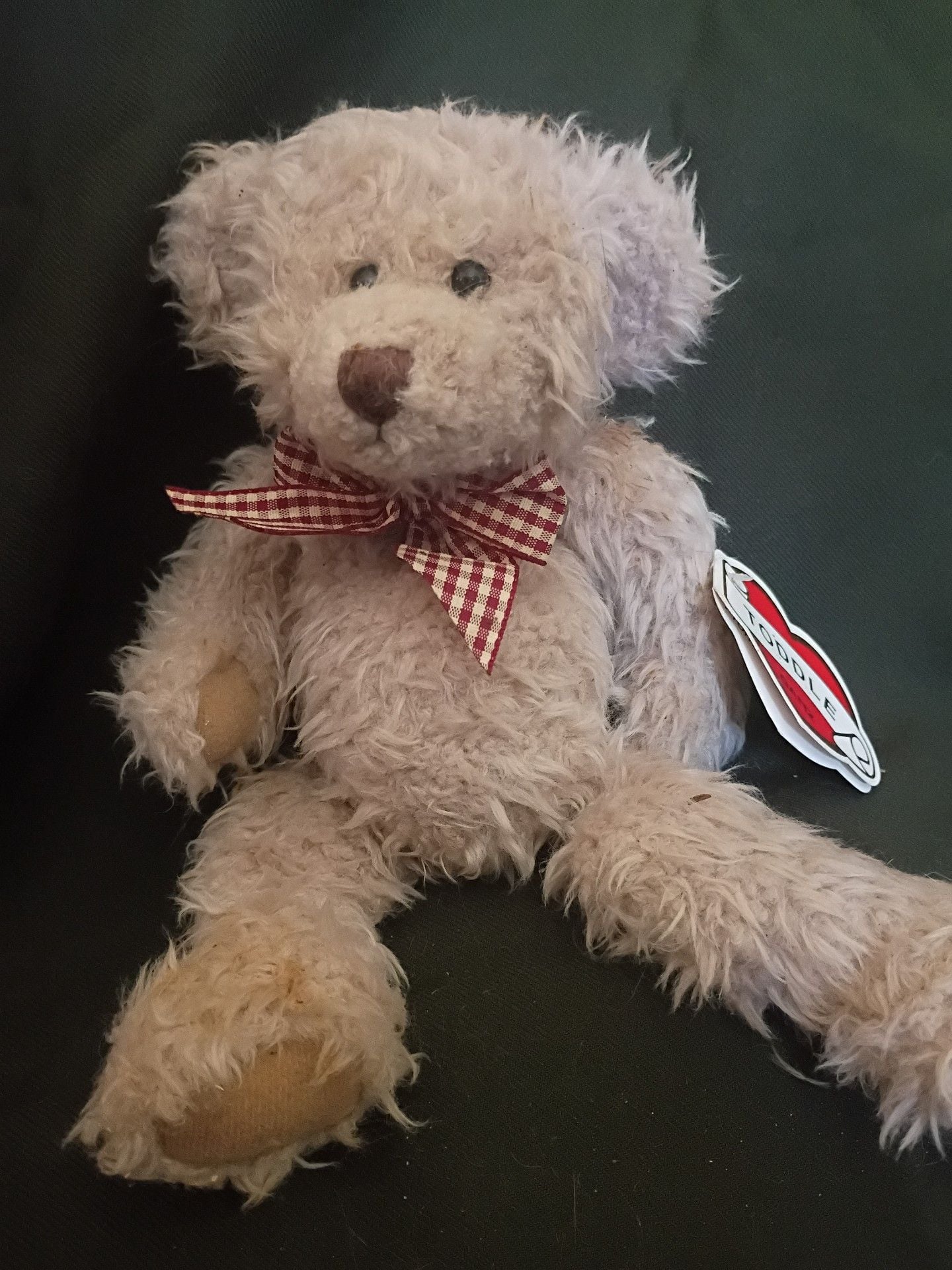 Ganz Toddle Teddy Bear Plush Red Gingham Bow 2