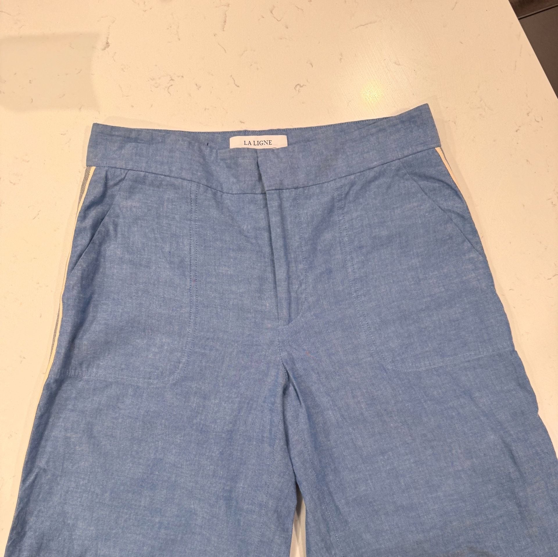 La Ligne Trousers Size 6 Blue Cotton 7