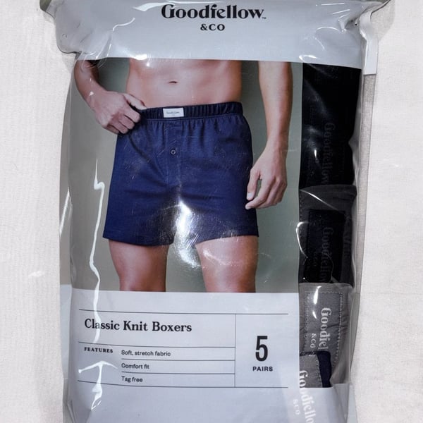 Goodfellow & Co Classic Knit Boxers Size XL 40/42 Multicolor 5 Pack