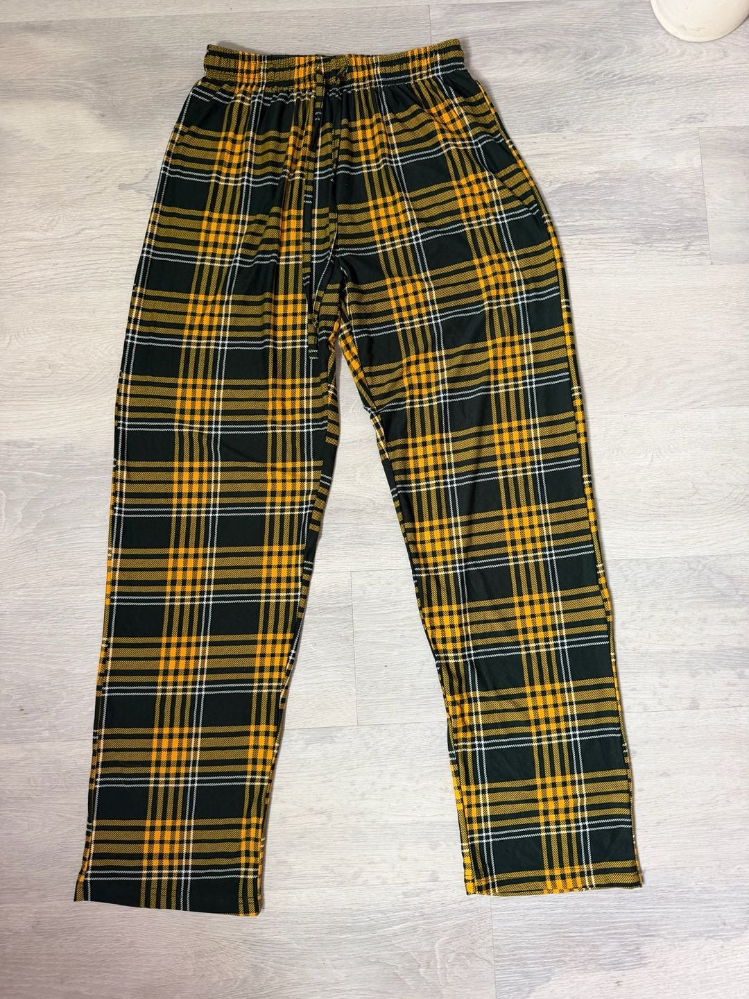 NFL Team Apparel Sleepwear Pajama Pants Size S Yellow Black Plaid 2