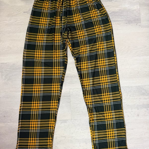 NFL Team Apparel Sleepwear Pajama Pants Size S Yellow Black Plaid