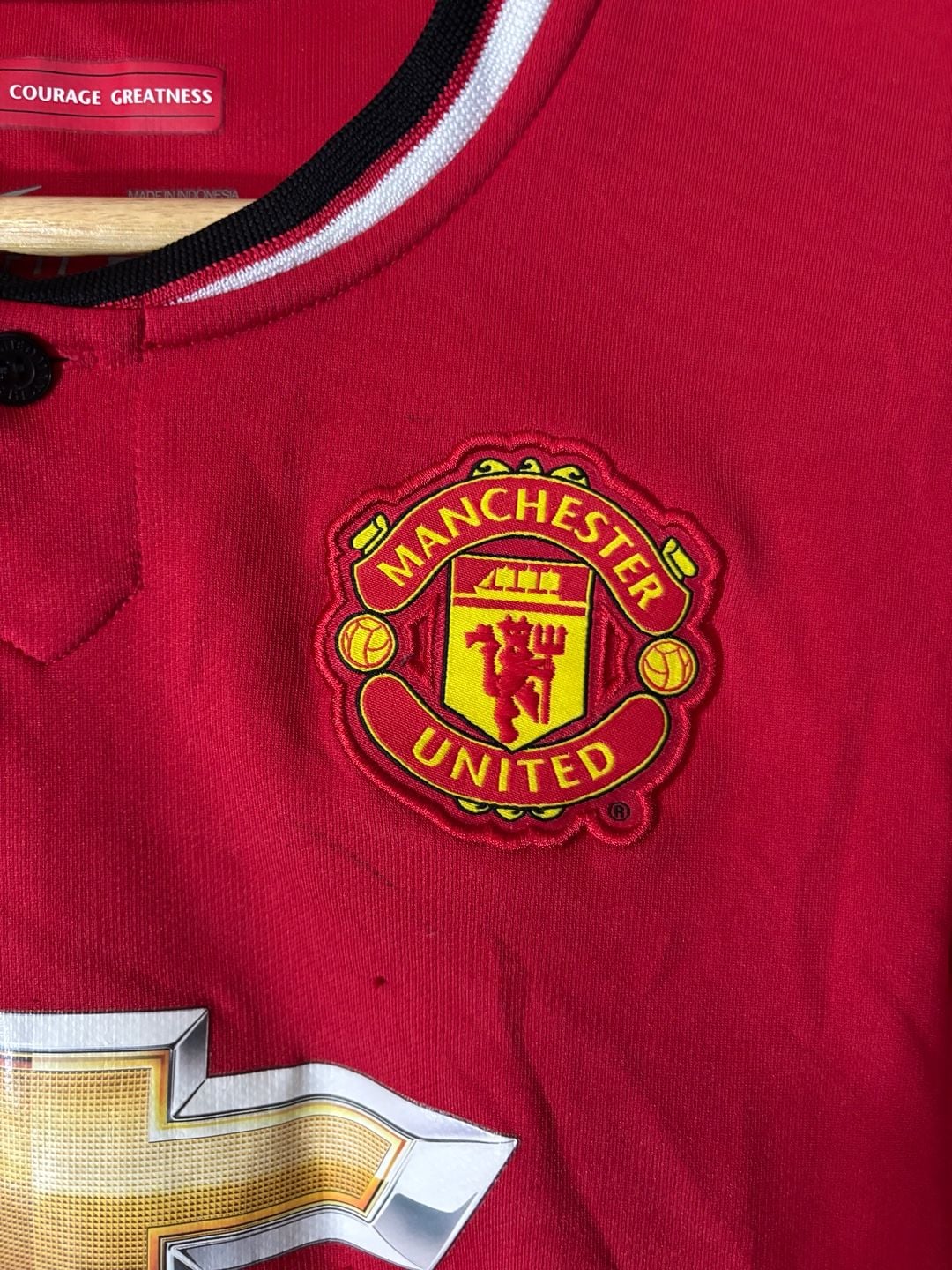 Nike Manchester United 2014/15 Home Jersey Size L Red Chevrolet Football 4
