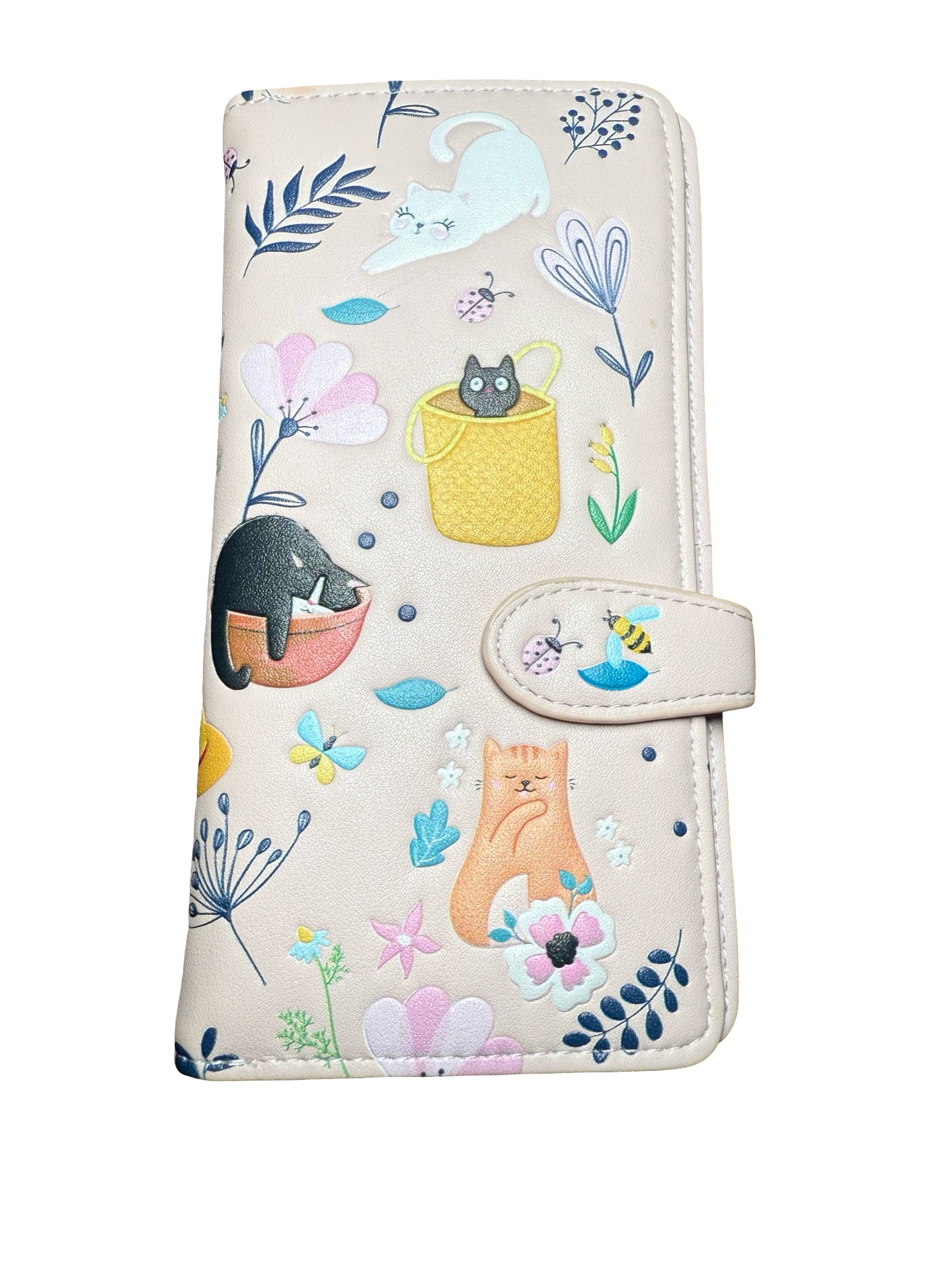 Shagwear Cats In The Garden Large Pink Zipper Wallet - .com, 2