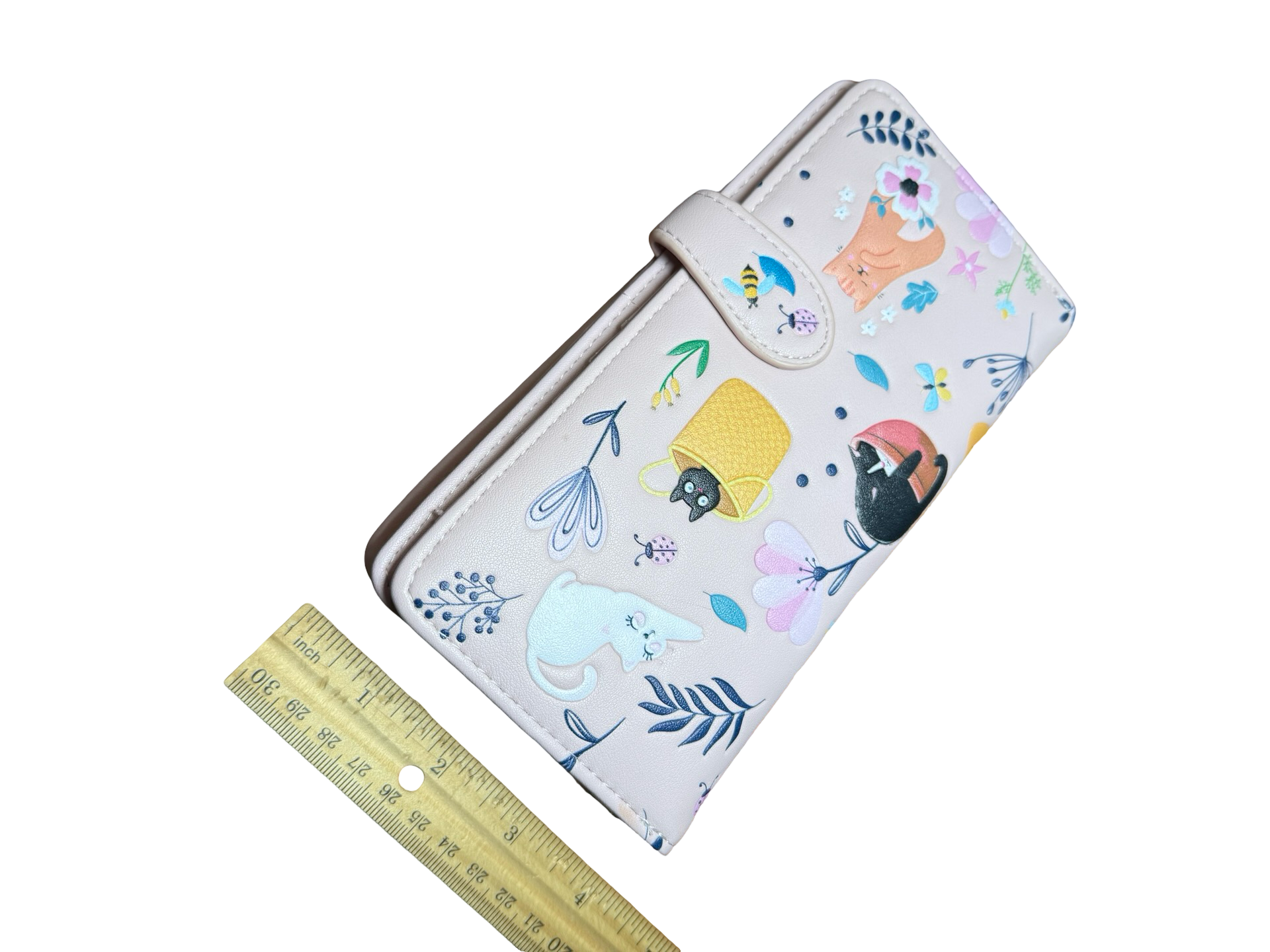 Shagwear Cats In The Garden Large Pink Zipper Wallet - .com, 7
