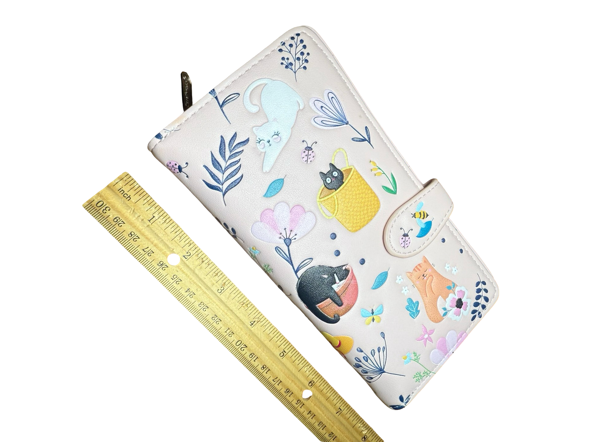 Shagwear Cats In The Garden Large Pink Zipper Wallet - .com, 8
