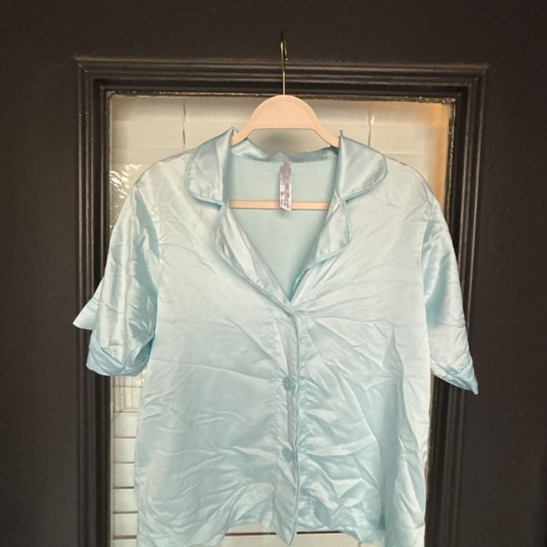 Flora Nikrooz Selena Satin Short Pajama Set Size S Light Blue
