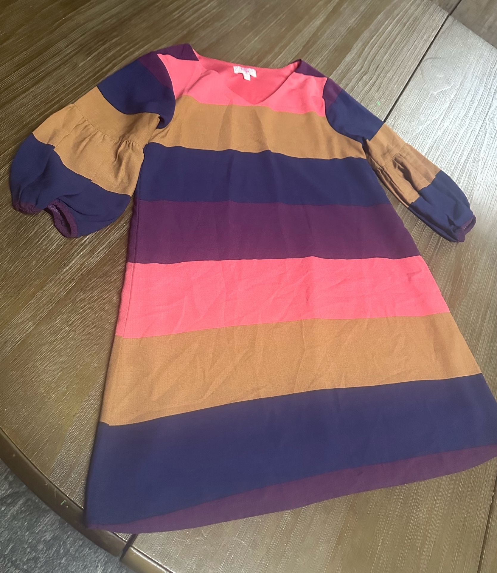 Girls striped flowy dress GB Girls L (10-12) 2
