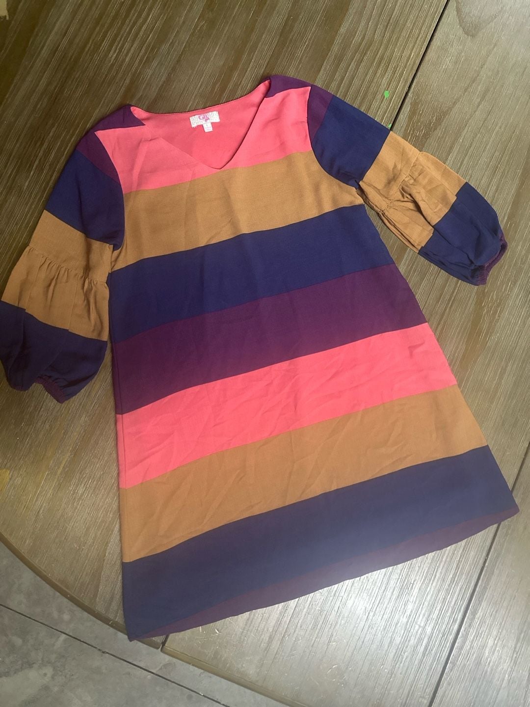 Girls striped flowy dress GB Girls L (10-12) 3