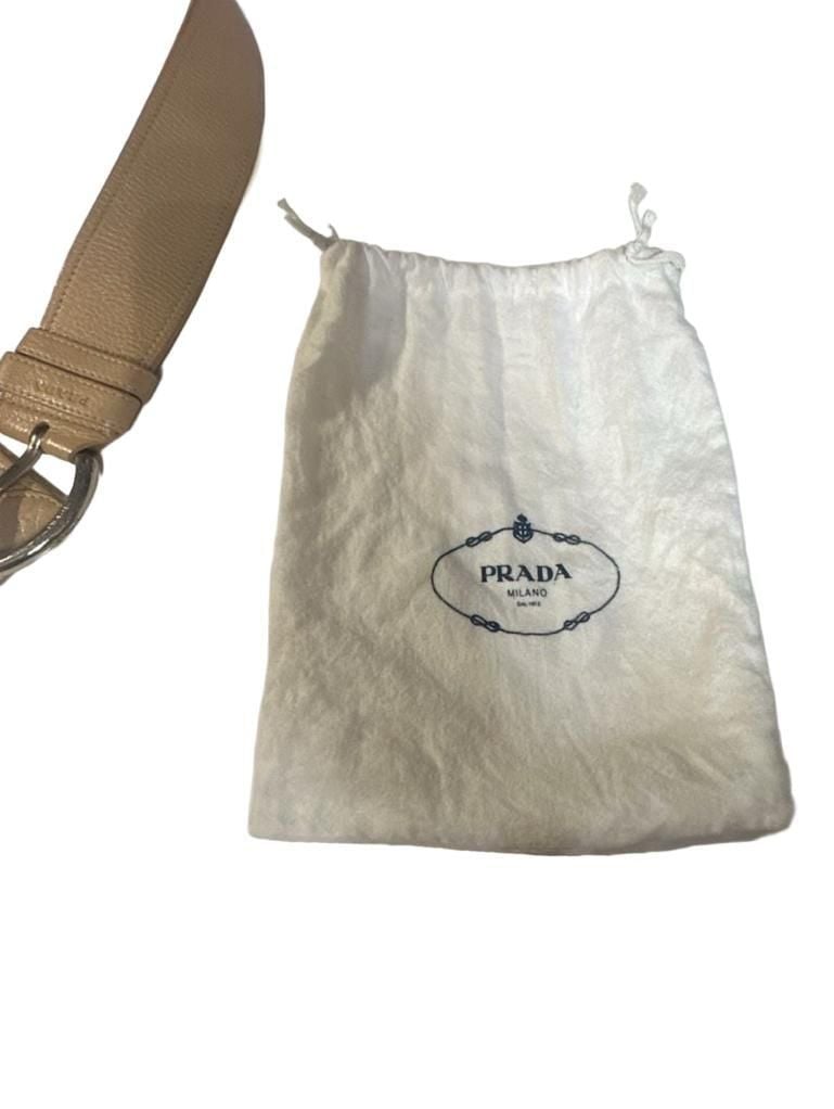 Authentic Prada Leather Belt Size 85 34 Tan Brown 12
