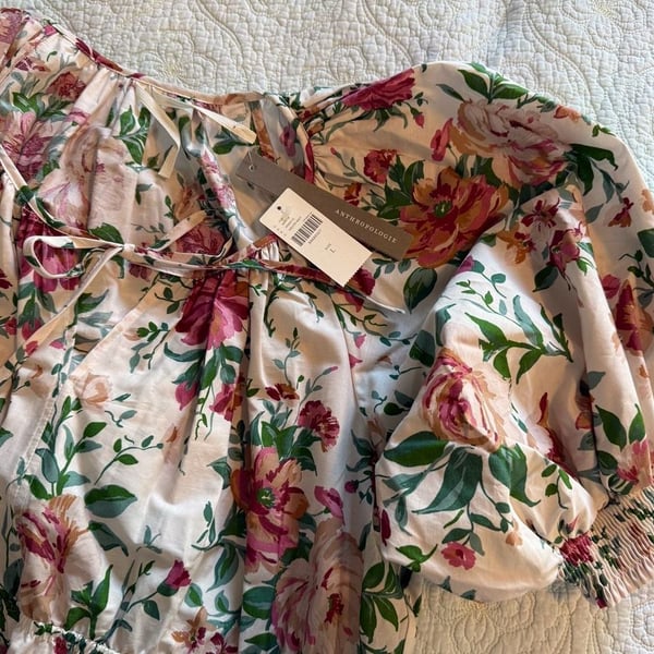 Anthropologie The Somerset Maxi Dress Size L Neutral Motif Floral