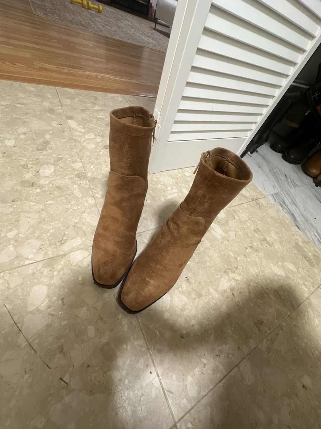 Anne Klein Ankle Boot Size 8.5 Brown Suede Block Heel 2