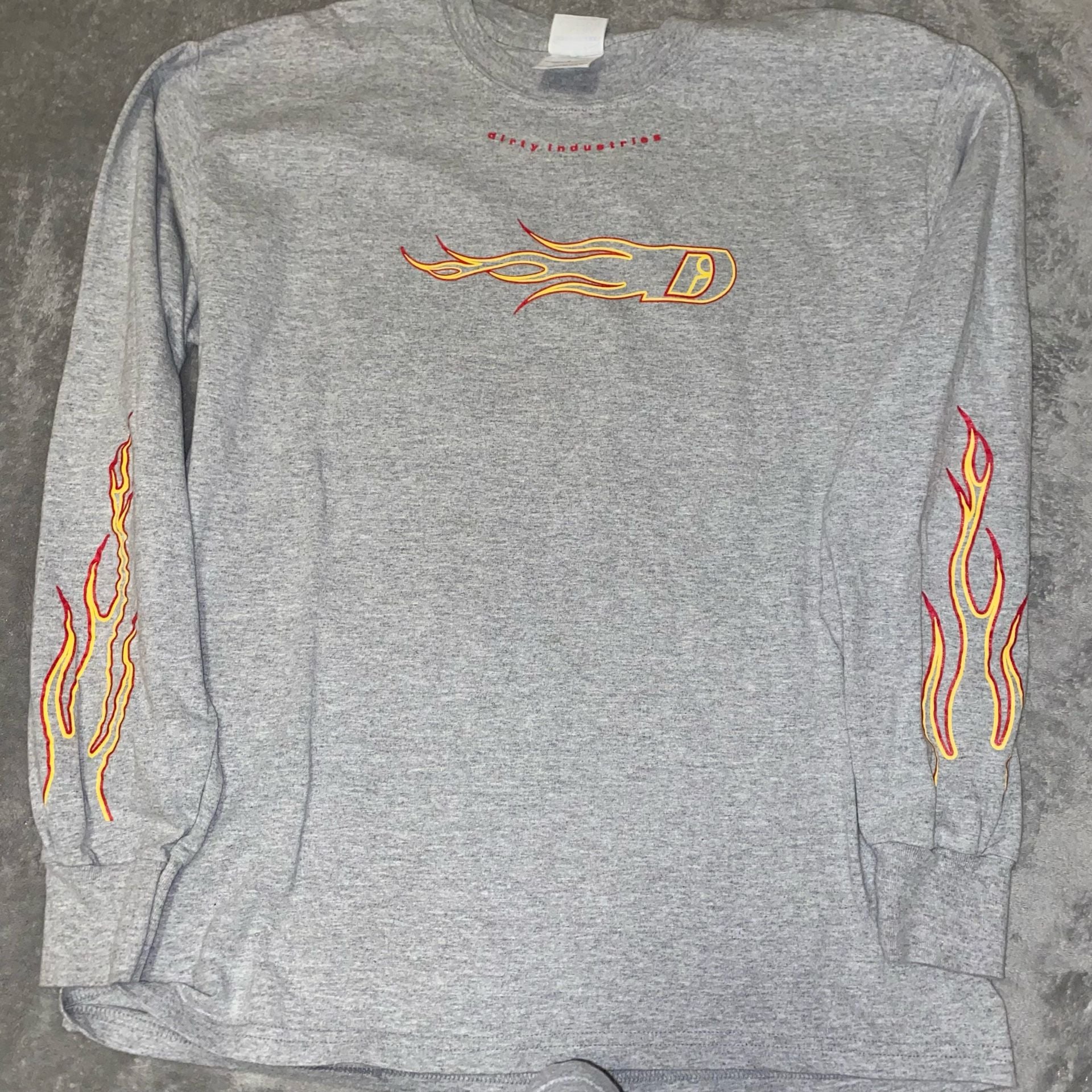 Gildan Dirty Industries Flame Long Sleeve Sweatshirt Grey 3