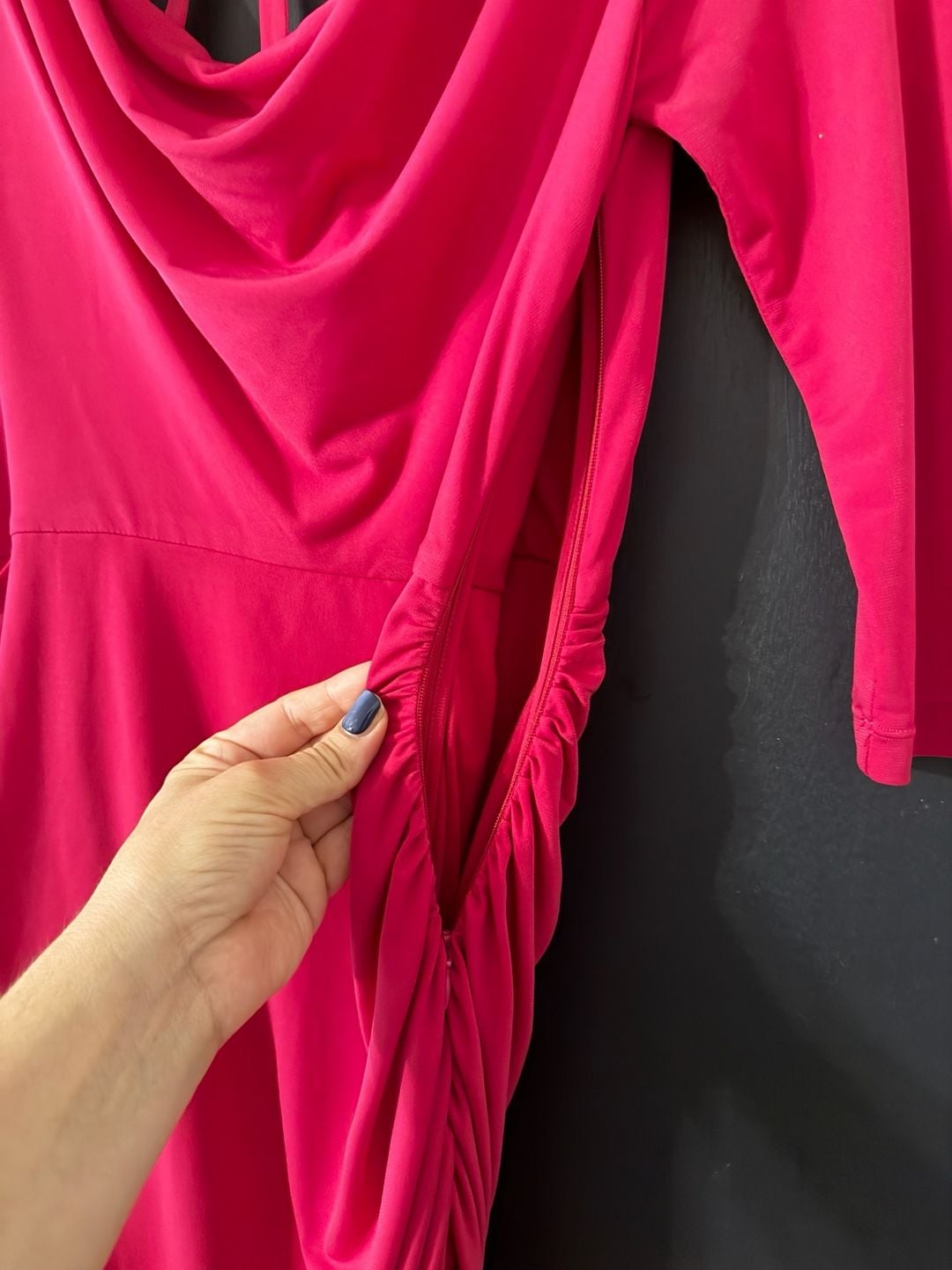 GUESS Ruched Cowl Neck Dress Size 6 Pink Cocktail 5