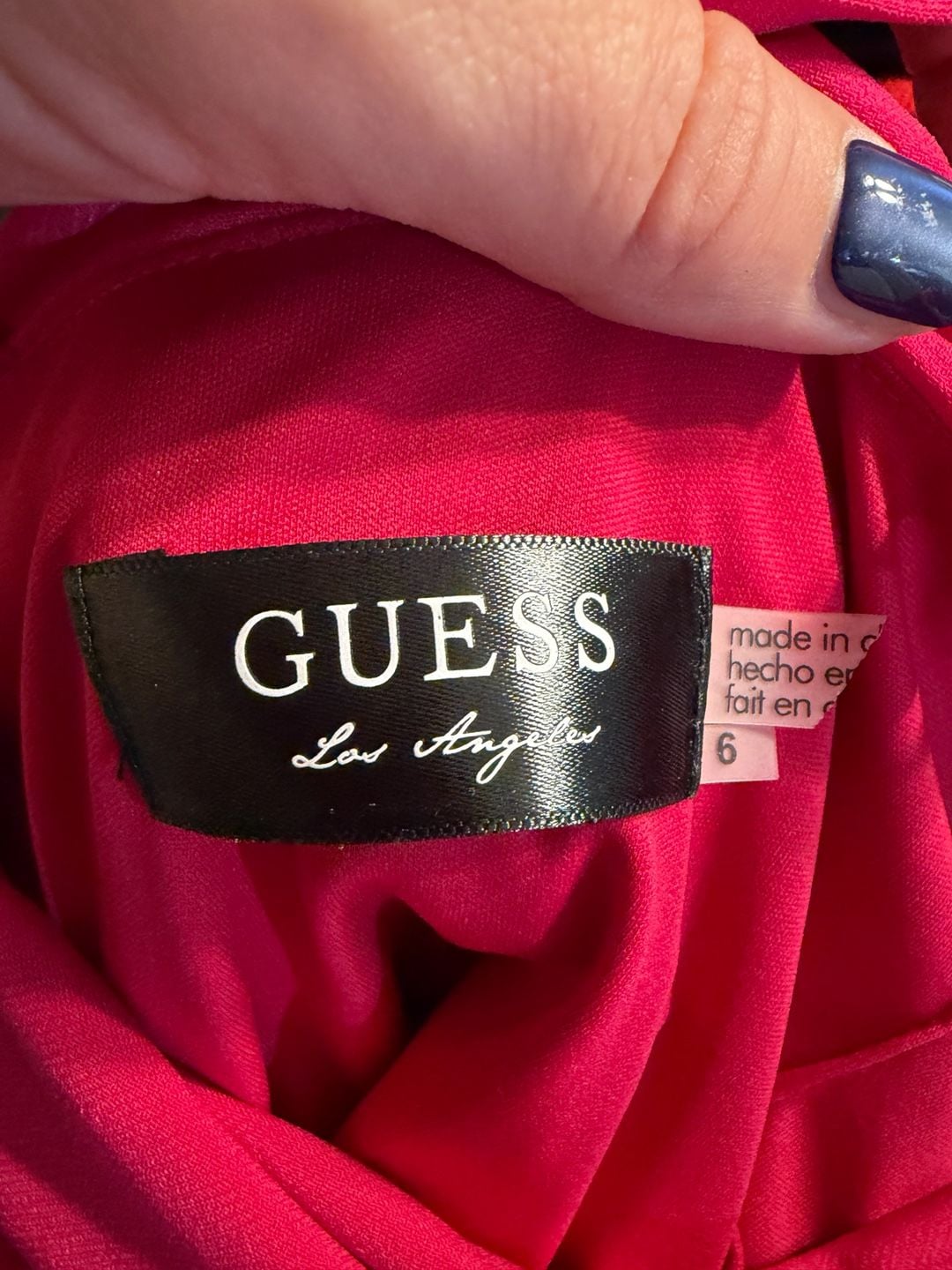 GUESS Ruched Cowl Neck Dress Size 6 Pink Cocktail 3