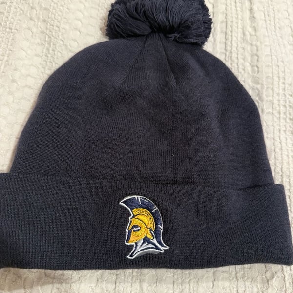 Under Armour Spartan Beanie Pom Hat Navy Blue UAB430