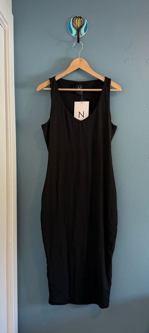 Naked Wardrobe Midi Dress Size 1X Black Tank Dress 2