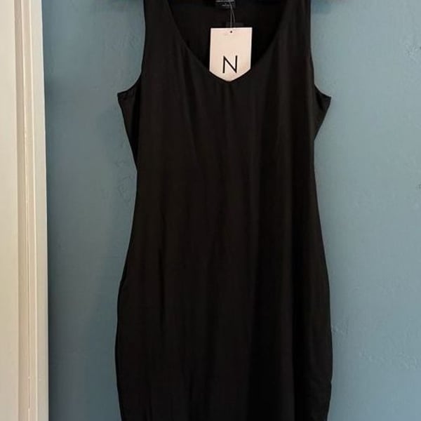 Naked Wardrobe Midi Dress Size 1X Black Tank Dress