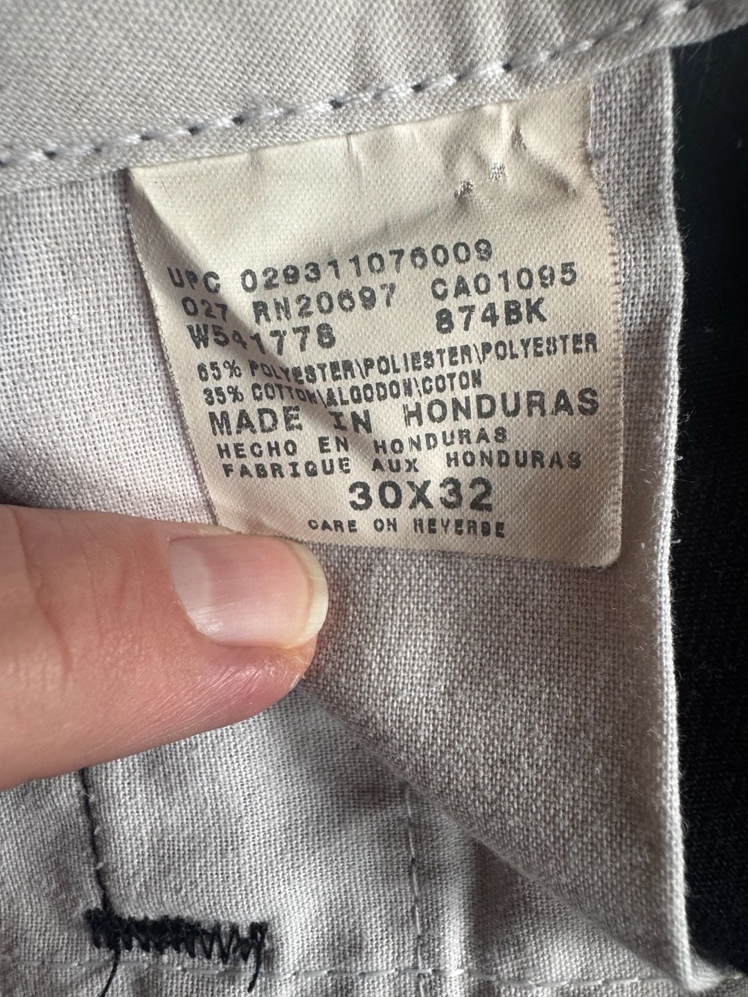 VINTAGE 00s Dickies 874 ORIGINAL WORK PANTS BLACK HONDURAS Y2K SKATER STREETWEAR 8