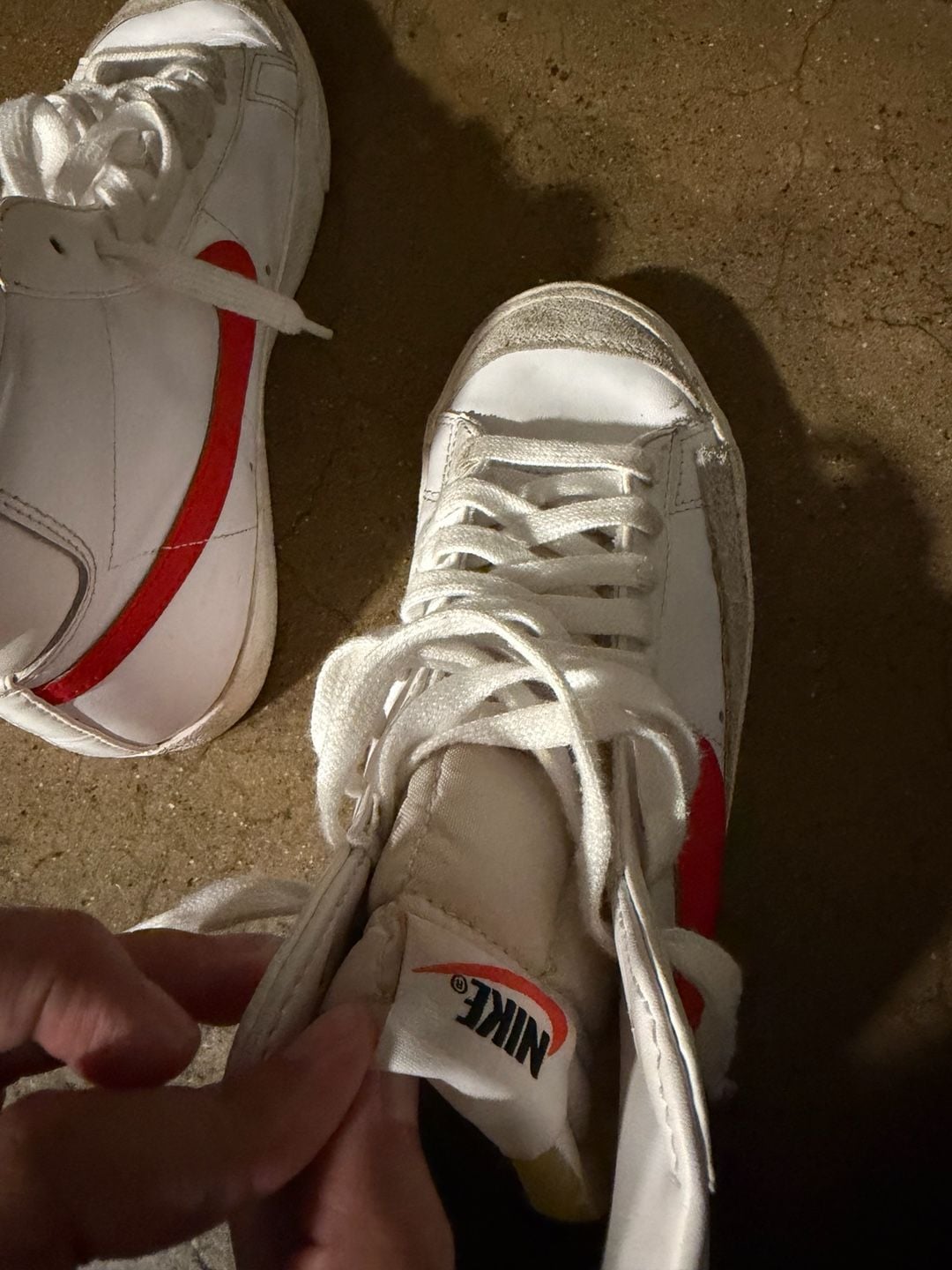 Nike Blazer Mid '77 Vintage White Red Leather Sneakers 6