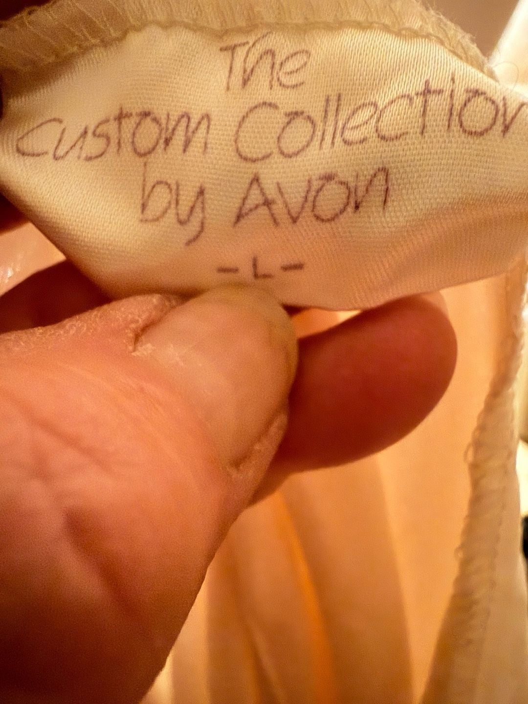 The Custom Collection by Avon Chemise Size L Peach Lace Nightgown Lingerie 7