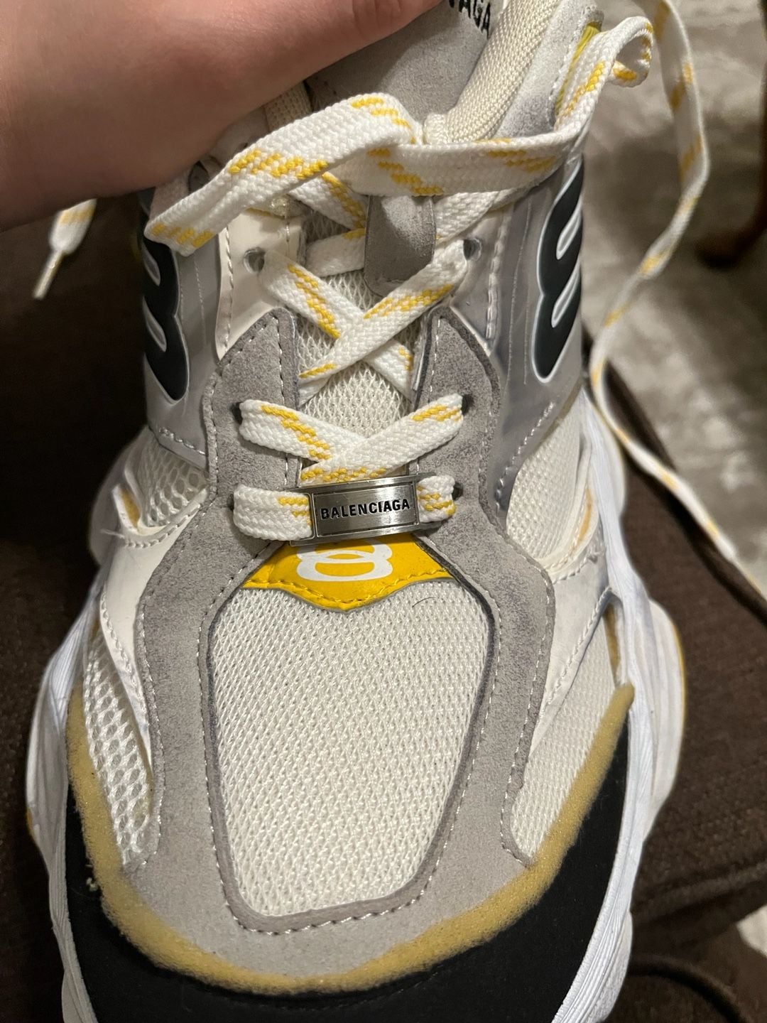 Balenciaga Cargo Sneakers in grey and yellow 12