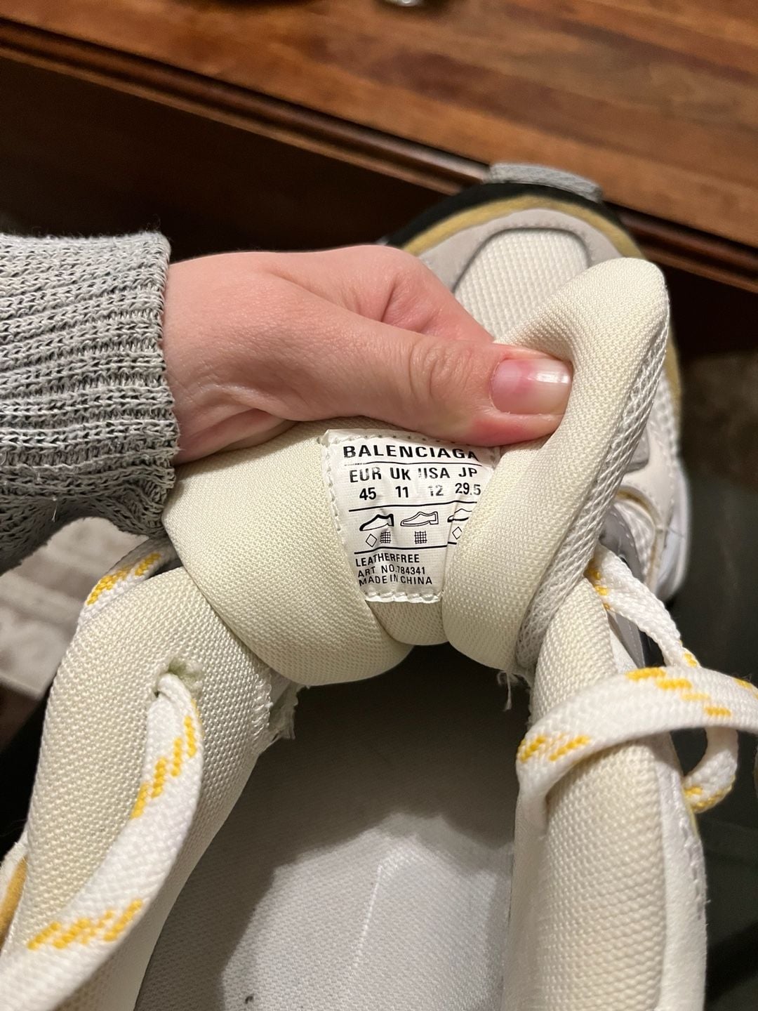 Balenciaga Cargo Sneakers in grey and yellow 13