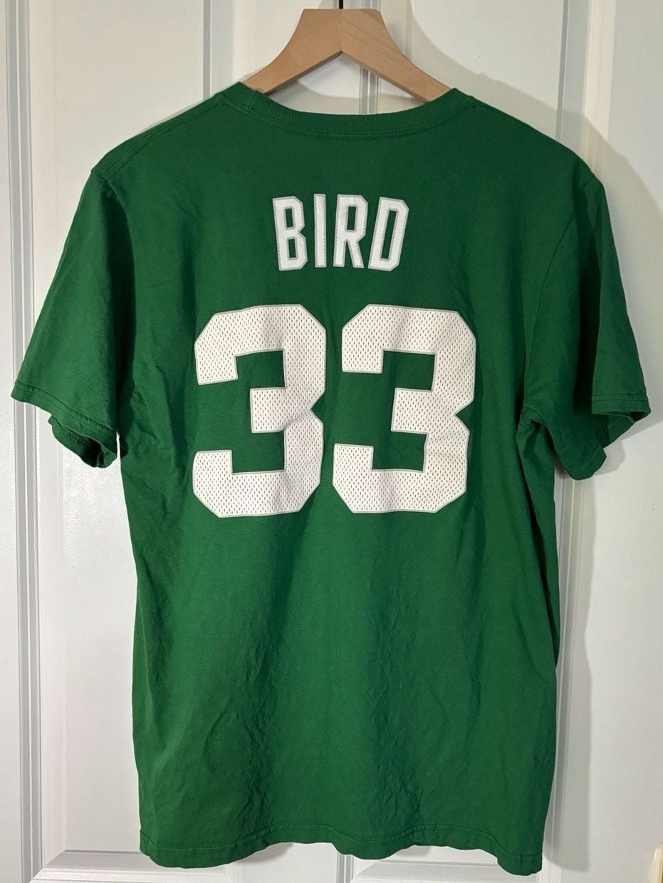 Adidas Boston Celtics Larry Bird 33 T-Shirt Size M Green Like New! 5