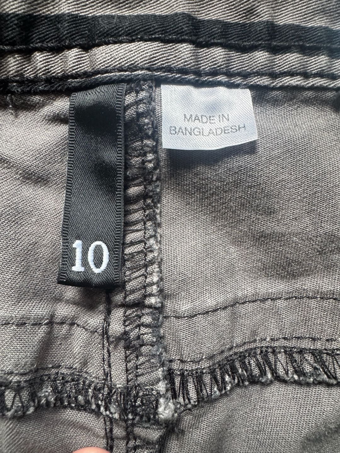 VINTAGE ‘00s H&M Divided Black & Grey Striped Sz 10 SKINNY LOW-RISE PANTS PUNK 7