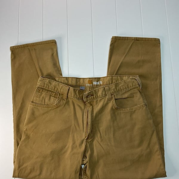 Carhartt 102517 Rugged Flex Pant Size 36x30 Brown Canvas Relaxed Fit